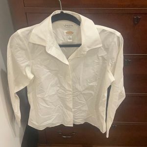 White button down blouse